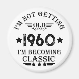 Personalised vintage 65th birthday gift magnet