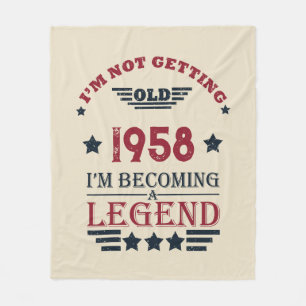 Personalised vintage 65th birthday gifts fleece blanket