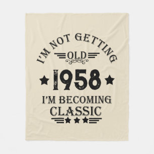 Personalised vintage 65th birthday gifts fleece blanket