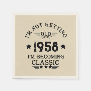 Personalised vintage 65th birthday gifts napkin