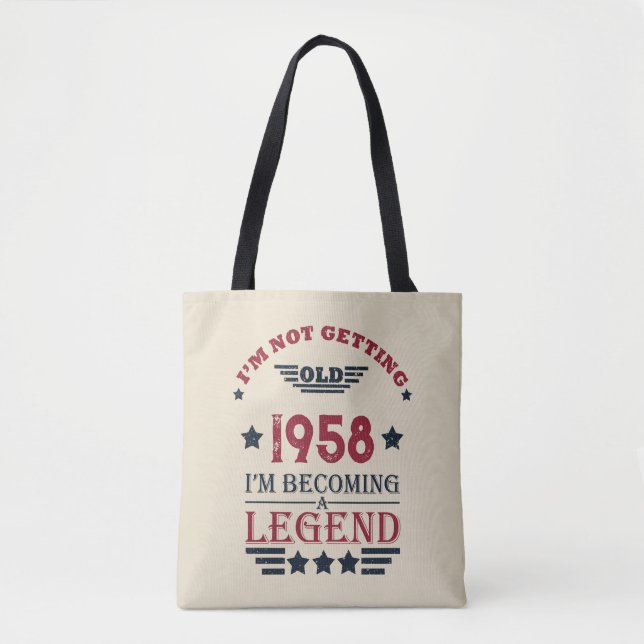 Personalised vintage 65th birthday gifts tote bag (Front)