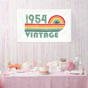 Personalised vintage 65th birthday party banner