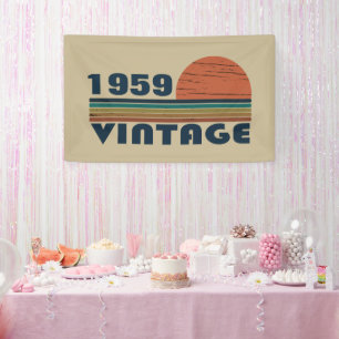 Personalised vintage 65th birthday party banner
