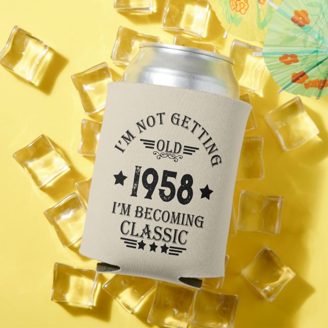 Personalised vintage 65th birthday party can cooler (In Situ Summer)