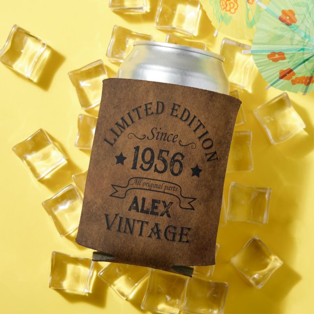 Personalised vintage 65th birthday party can cooler (In Situ Summer)