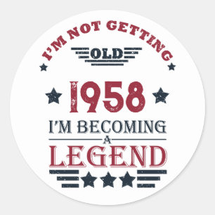 Personalised vintage 65th birthday party classic round sticker