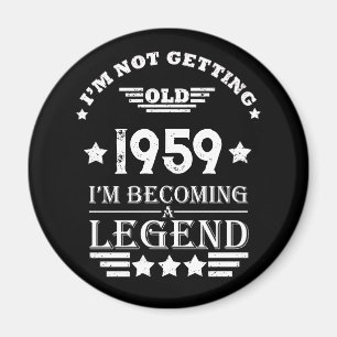 Personalised vintage 65th birthday party magnet