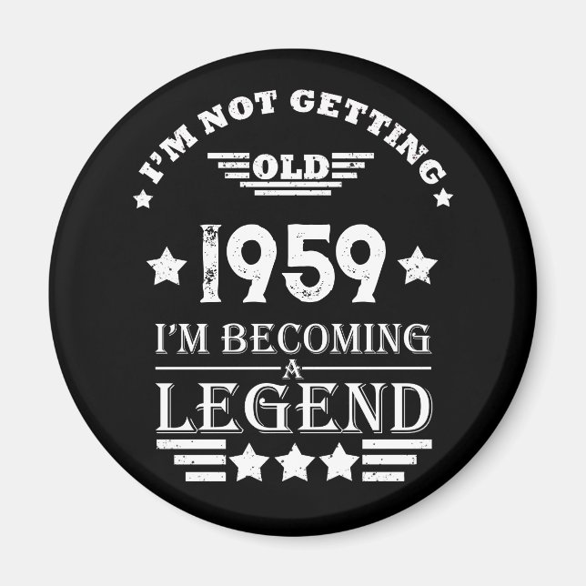 Personalised vintage 65th birthday party magnet (Front)