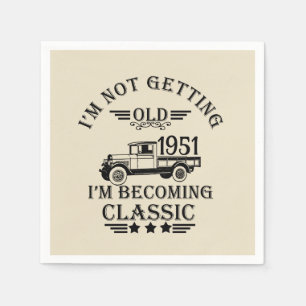 Personalised vintage 65th birthday party napkin
