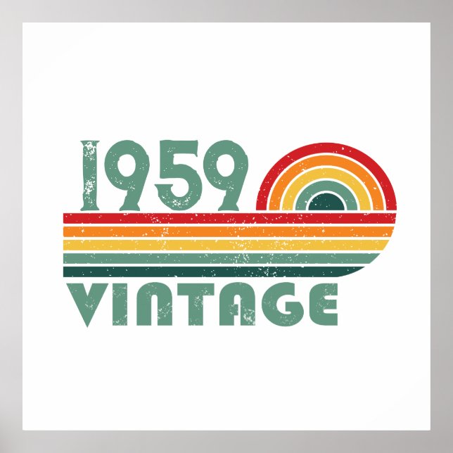 Personalised vintage 65th birthday party poster (Front)