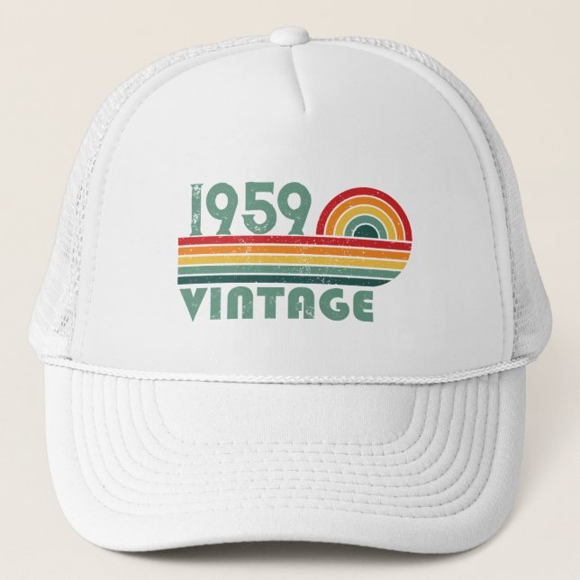Personalised vintage 65th birthday party trucker hat (Front)