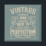 Personalised vintage 65th birthday whiskey themed magnet<br><div class="desc">You can add some originality to your wardrobe collection with this vintage classic birthday graphic design with awesome typography font lettering. It is a great gift idea for men, women, husbands, wives, girlfriends, and boyfriends who will love this one-of-a-kind artwork. It is the best amazing and fun holiday present for...</div>