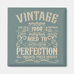 Personalised vintage 65th birthday whiskey themed magnet