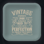 Personalised vintage 65th birthday whiskey themed paper plate<br><div class="desc">You can add some originality to your wardrobe collection with this vintage classic birthday graphic design with awesome typography font lettering. It is a great gift idea for men, women, husbands, wives, girlfriends, and boyfriends who will love this one-of-a-kind artwork. It is the best amazing and fun holiday present for...</div>