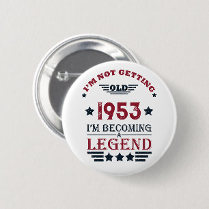 Personalised vintage 70th birthday 6 cm round badge