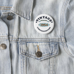 Personalised vintage 70th birthday 6 cm round badge