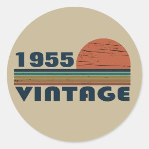 Personalised vintage 70th birthday classic round sticker
