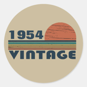 Personalised vintage 70th birthday classic round sticker