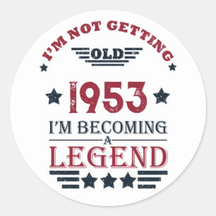 Personalised vintage 70th birthday classic round sticker
