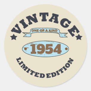 Personalised vintage 70th birthday classic round sticker