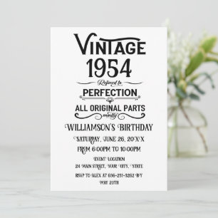 Personalised vintage 70th birthday cocktail party invitation