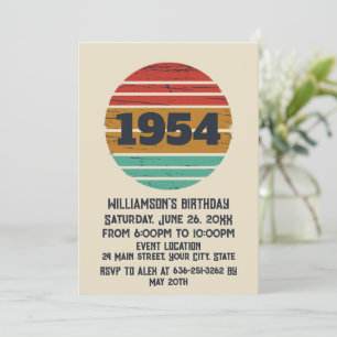 Personalised vintage 70th birthday cocktail party invitation