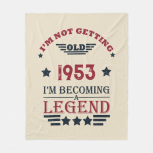 Personalised vintage 70th birthday fleece blanket