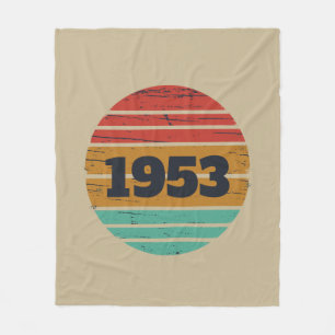 Personalised vintage 70th birthday fleece blanket