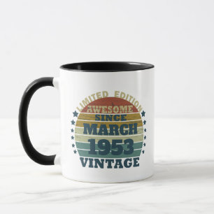 Personalised vintage 70th birthday gift mug