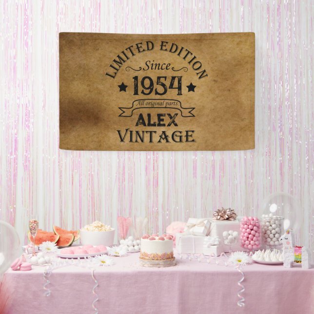 Personalised vintage 70th birthday gifts banner (Party)