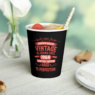 Personalised vintage 70th birthday gifts paper cups