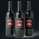 Personalised vintage 70th birthday gifts wine label<br><div class="desc">You can add some originality with this limited edition, premium quality, and original, classy, retro, and vintage-looking birthday graphic design with a cool typography font. This is a great gift idea for men, women, husbands, wives, girlfriends, and boyfriends who will love this one-of-a-kind piece of art. The best unique and...</div>