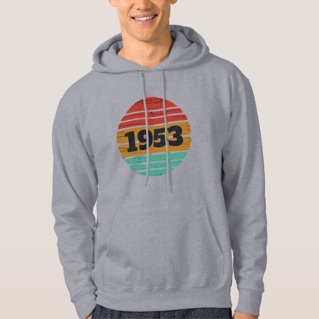 Personalised vintage 70th birthday hoodie (Front)