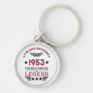 Personalised vintage 70th birthday key ring