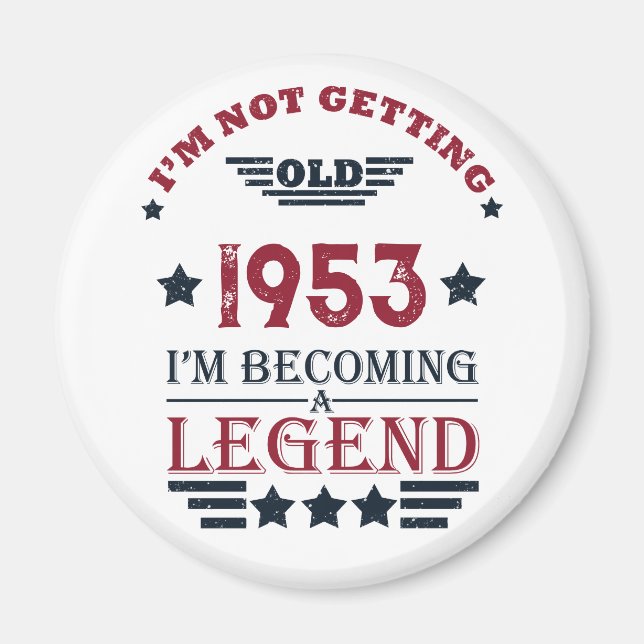 Personalised vintage 70th birthday magnet (Front)