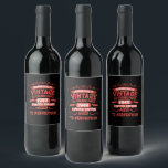 Personalised vintage 75h birthday gifts wine label<br><div class="desc">You can add some originality to your wardrobe collection with this vintage classic birthday graphic design with awesome typography font lettering, is a great gift idea for men, women, husbands, wife girlfriends, and a boyfriend who will love this one-of-a-kind artwork. The best amazing and funny holiday present for your happy...</div>