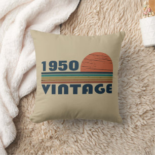 Personalised vintage 75th birthday cushion