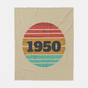 Personalised vintage 75th birthday fleece blanket