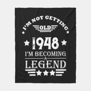 Personalised vintage 75th birthday fleece blanket
