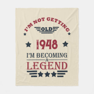 Personalised vintage 75th birthday fleece blanket