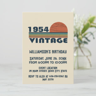 Personalised vintage 75th birthday invitation