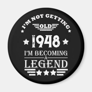 Personalised vintage 75th birthday magnet