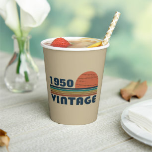 Personalised vintage 75th birthday paper cups