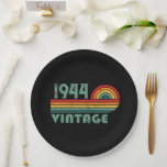 Personalised vintage 75th birthday paper plate<br><div class="desc">Add some originality to your wardrobe with this vintage birthday graphic design featuring awesome typography font lettering. It's a great gift idea for men,  women,  husbands,  wives,  grandma,  and grandpa who will love this one-of-a-kind artwork. Perfect for a fun holiday present at your birthday party.</div>