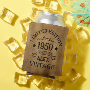 Personalised vintage 75th birthday party can cooler