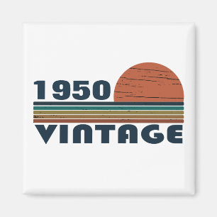 Personalised vintage 75th birthday party magnet