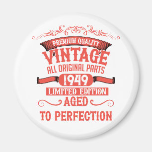 Personalised vintage 75th birthday party magnet