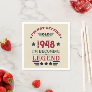 Personalised vintage 75th birthday party napkin