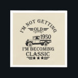 Personalised vintage 75th birthday party napkin<br><div class="desc">Make your birthday special with this unique design. Add a touch of sophisticated elegance to your birthday celebration with our exquisite, one-of-a-kind designs. These graphics bring sophistication and originality to any product, creating a memorable and stylish gift. They are perfect for those who appreciate a touch of timeless glamour on...</div>