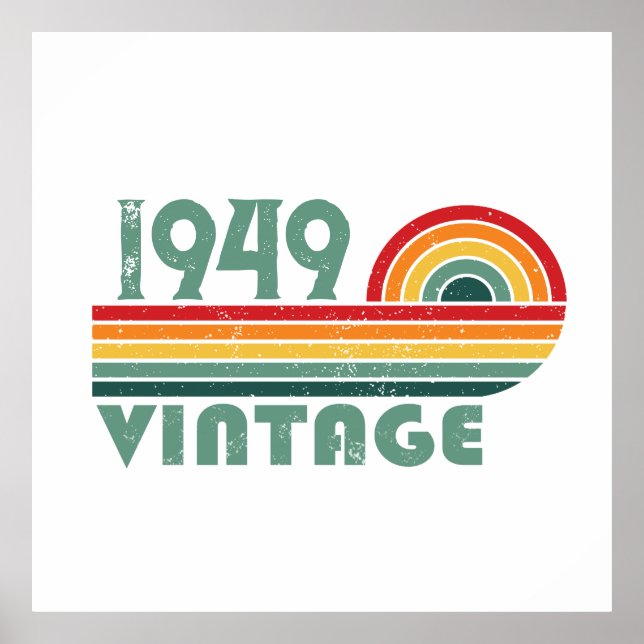 Personalised vintage 75th birthday poster (Front)